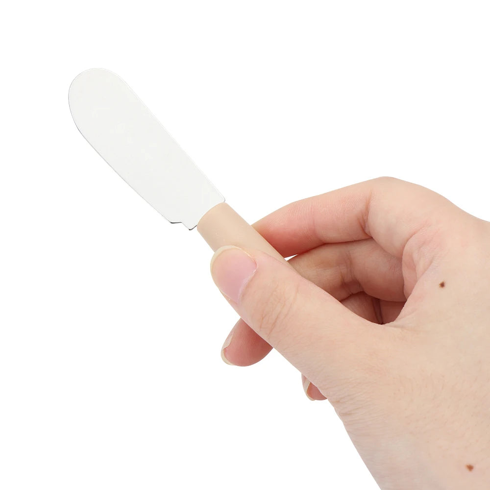 1PC Mini Stainless Steel Spatula Scraper Knives Breakfast Sandwich Cheese Slicer Spreader Butter Knife With Plastic Handle