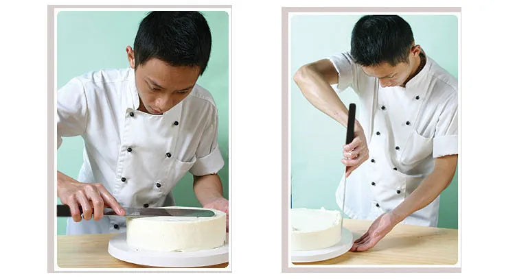 1pcs New Stainless Steel Spatula With Plastic Handle,Butter Icing Baking Knife,Cream Straight Spread Smoother