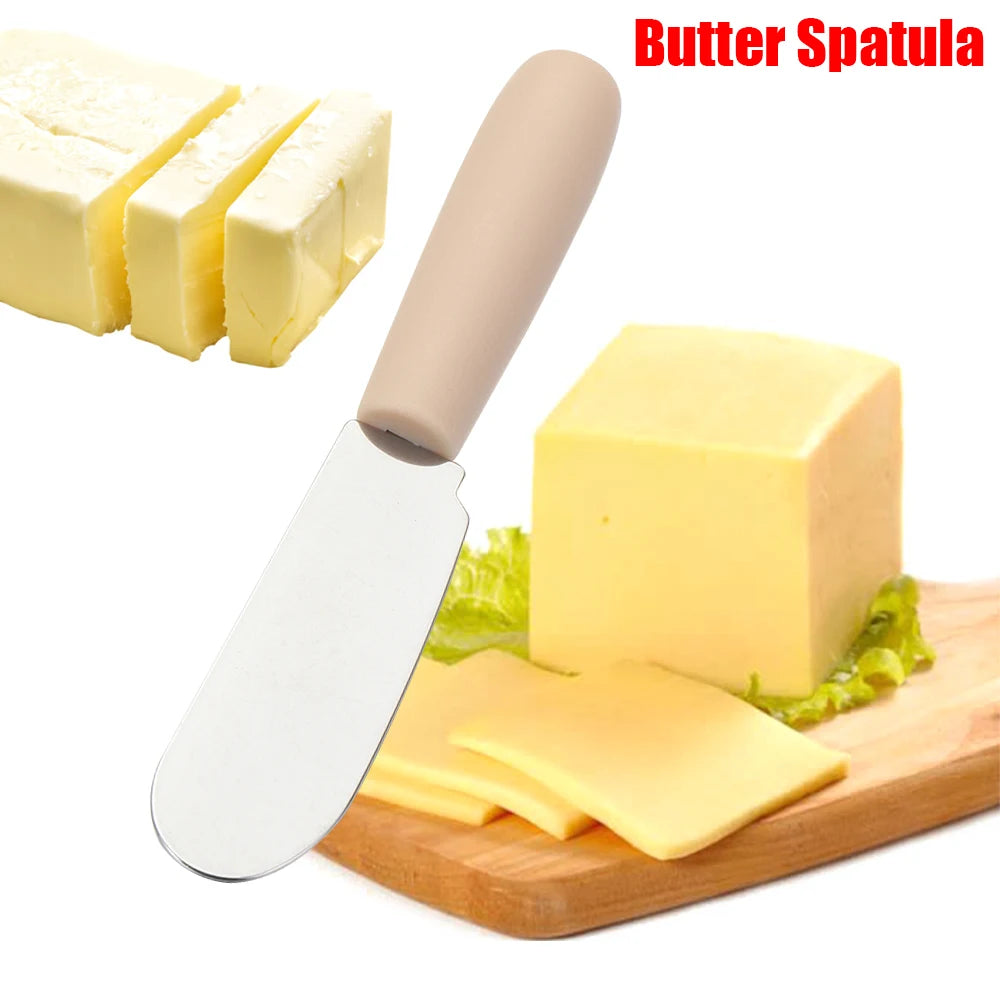 1PC Mini Stainless Steel Spatula Scraper Knives Breakfast Sandwich Cheese Slicer Spreader Butter Knife With Plastic Handle
