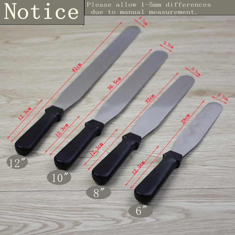 1pcs New Stainless Steel Spatula With Plastic Handle,Butter Icing Baking Knife,Cream Straight Spread Smoother