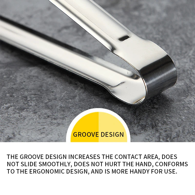 Stainless Steel Food Tongs Kitchen Utensils Buffet Cooking Tool Anti Heat Bread Clip Pastry Clamp for Desserts Salads Barbecue
