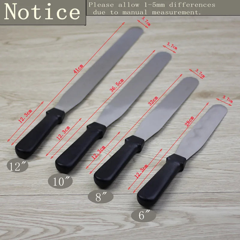 1pcs New Stainless Steel Spatula With Plastic Handle,Butter Icing Baking Knife,Cream Straight Spread Smoother