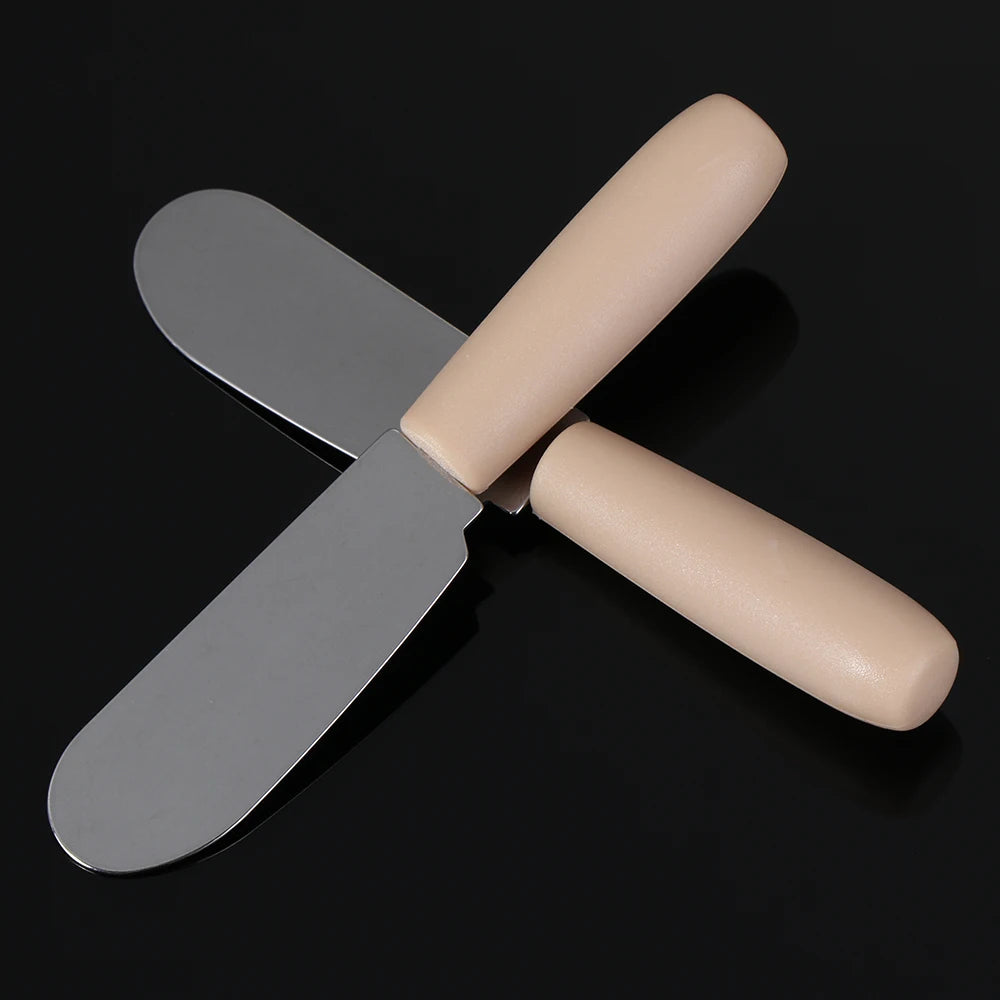 1PC Mini Stainless Steel Spatula Scraper Knives Breakfast Sandwich Cheese Slicer Spreader Butter Knife With Plastic Handle