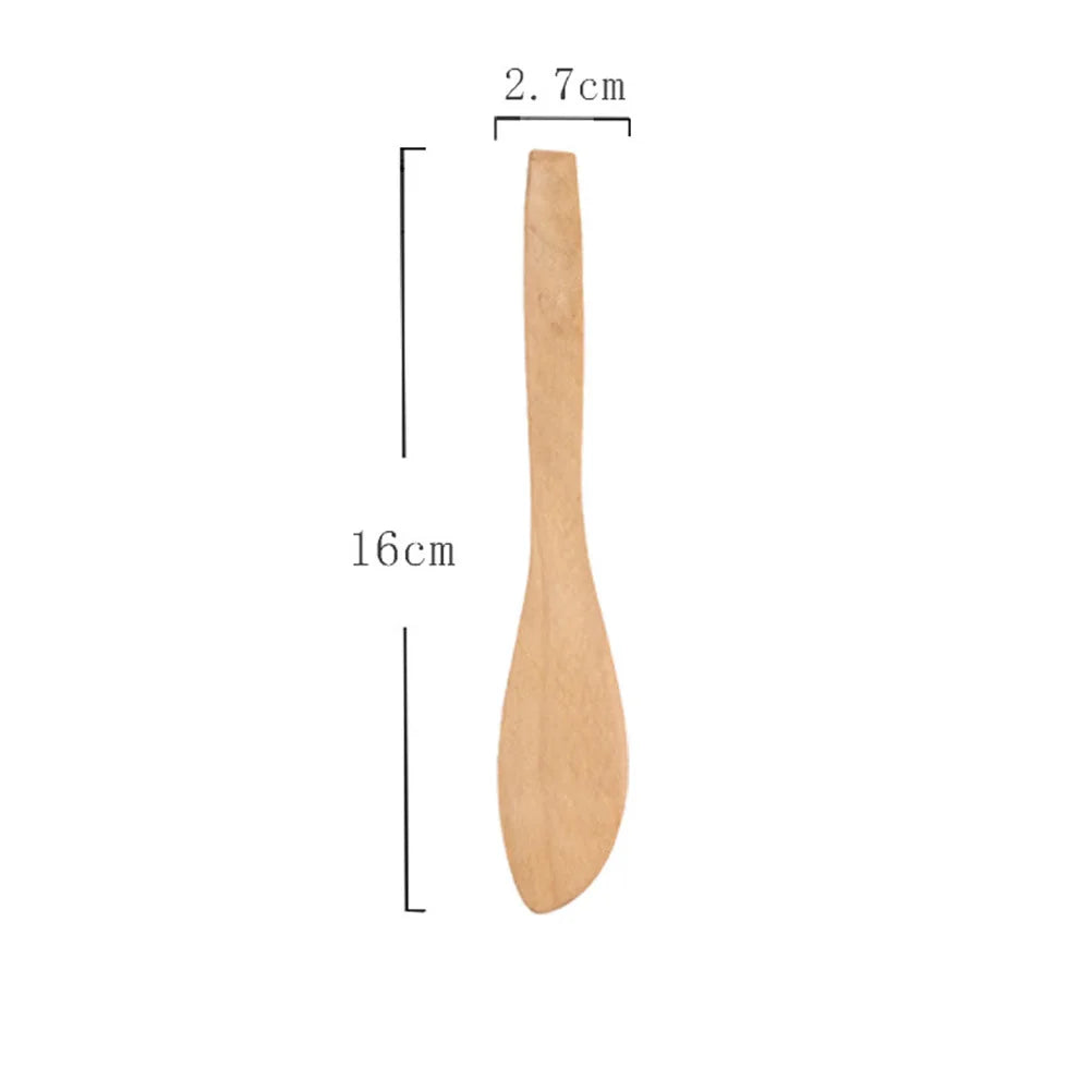 4Pcs Japanese Style Lotus Wood Bread Knives Natural Practical Butter Kitchen Tool 15.5x2.7cm Bread Knife