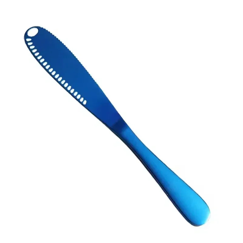 Butter Knife Holes Cheese Dessert Knife Stainless Steel Jam Knife Cutlery Toast Wipe Cream Bread Cheese Cutter Kitchen Tools