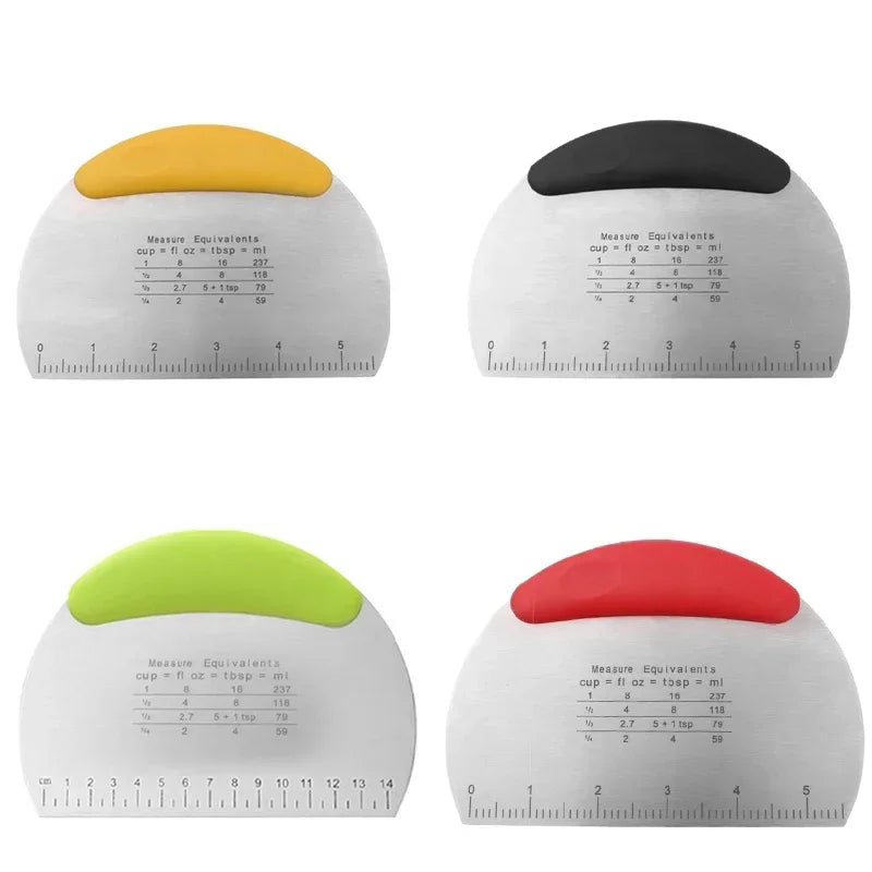 Stainless Steel with Scale Bread Pizza Dough Cutter Pastry Scraper Dough Knife Household Kitchen Cake Baking Scraper Baking Tool