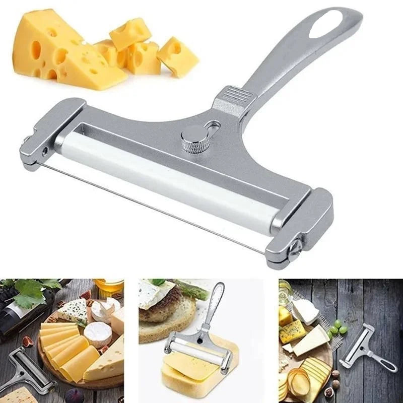 Aluminum Alloy Cheese Slicer with Wire for Soft and Semi-Hard Cheeses Kitchen Adjustable Thickness Cheese Butter Cutter Gadgets
