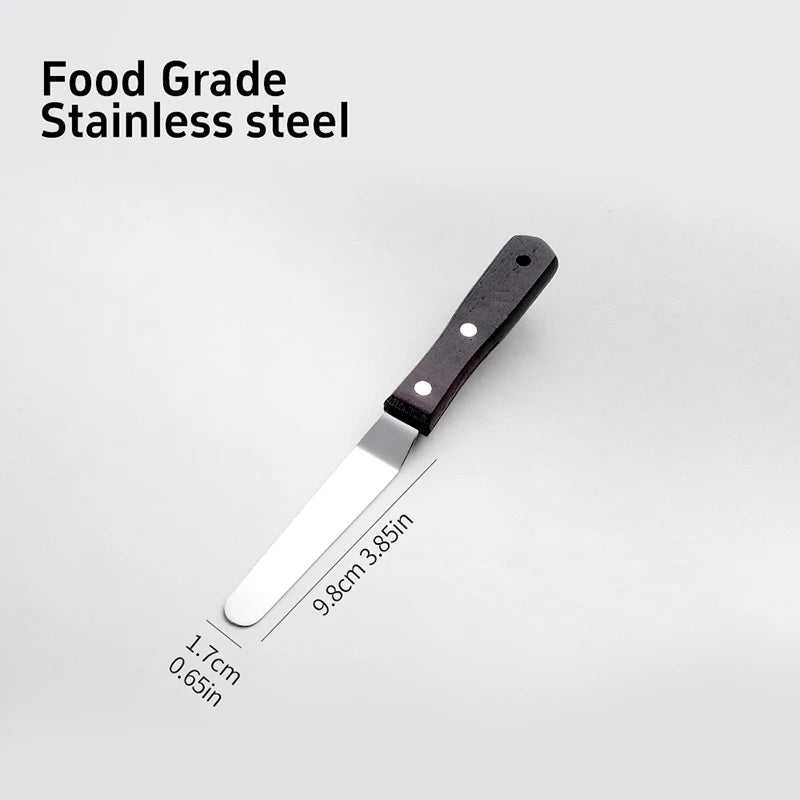 4/6/8/10In Smoother Spatula Cake Knife Stainless Steel With Wood Handle Butter Cream Icing Frosting Kitchen Knife DIY Cake Tools
