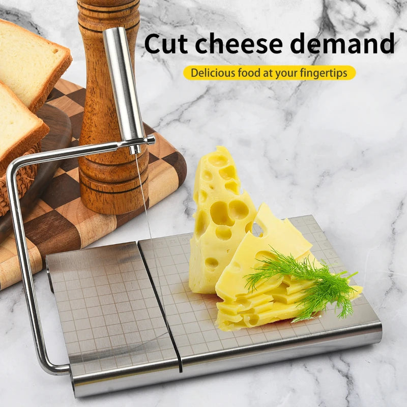 Stainless steel cheese slicer with scale kitchen butter knife for home cheese slicer ham cheese slicer