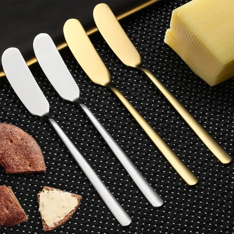 Stainless Steel Butter Knives Cheese Spreader Long Handle Dessert Knife Cream Bread Jam Wipe Tools Multipurpose Kitchen Gadgets