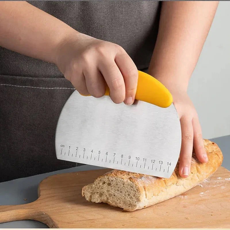 Stainless Steel with Scale Bread Pizza Dough Cutter Pastry Scraper Dough Knife Household Kitchen Cake Baking Scraper Baking Tool