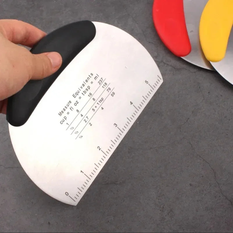 Stainless Steel with Scale Bread Pizza Dough Cutter Pastry Scraper Dough Knife Household Kitchen Cake Baking Scraper Baking Tool