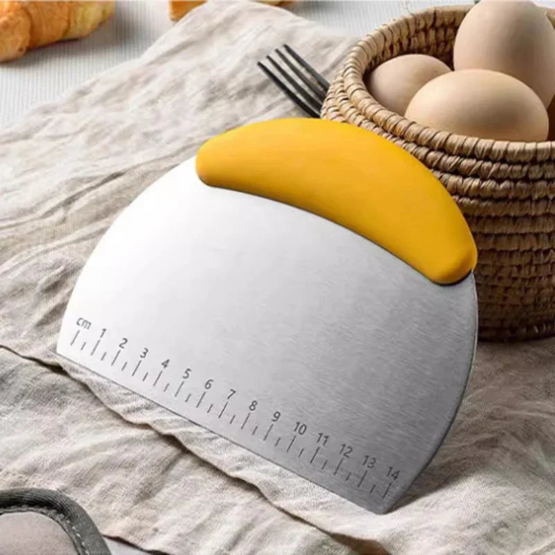 Stainless Steel with Scale Bread Pizza Dough Cutter Pastry Scraper Dough Knife Household Kitchen Cake Baking Scraper Baking Tool
