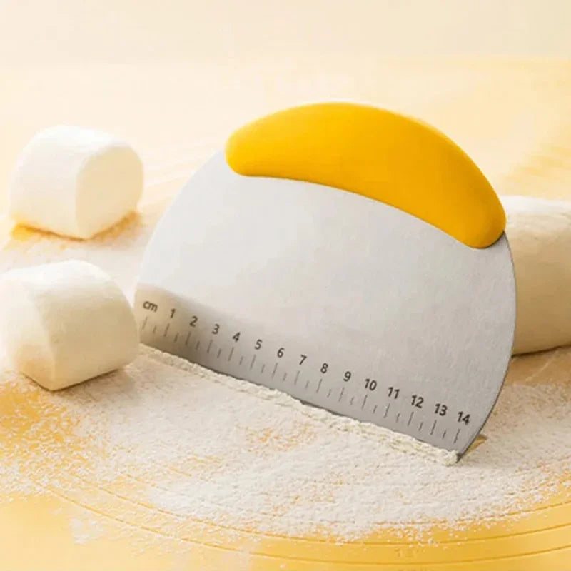Stainless Steel with Scale Bread Pizza Dough Cutter Pastry Scraper Dough Knife Household Kitchen Cake Baking Scraper Baking Tool