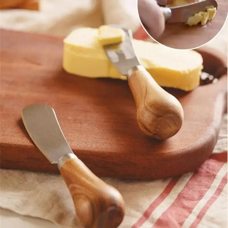 Dessert Cheese Cream Cutter Tools Kitchen Wooden Handle Butter Cutter Knife Slicer Knives Toast Breakfast Utensil Jam Spreaders