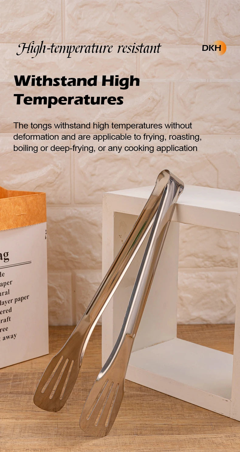 MTM Stainless Steel Tongs For Buffet Cooking Tools Steak Grilling Bread Tong Pastries And Meat Grilling Tongs