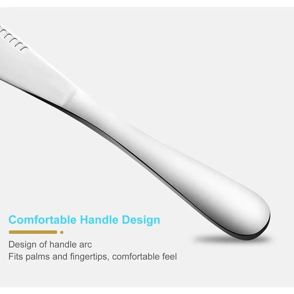 2025 New 3 in 1 Kitchen Serrated Stainless Steel Butter Knife Spreaders, Butter Knifes for Cold Butter Slicer with Holes