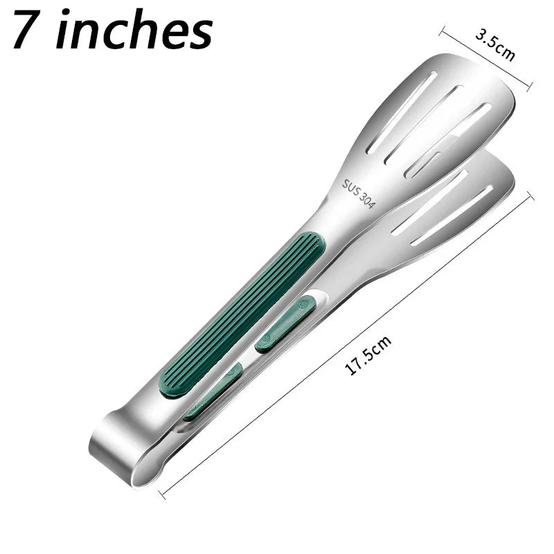 7/9/12inch Kitchen Tongs 304 Stainless Steel Grill Tongs for Cooking BBQ Non-Slip Salad Tongs Clips Tong Kitchen Accessories