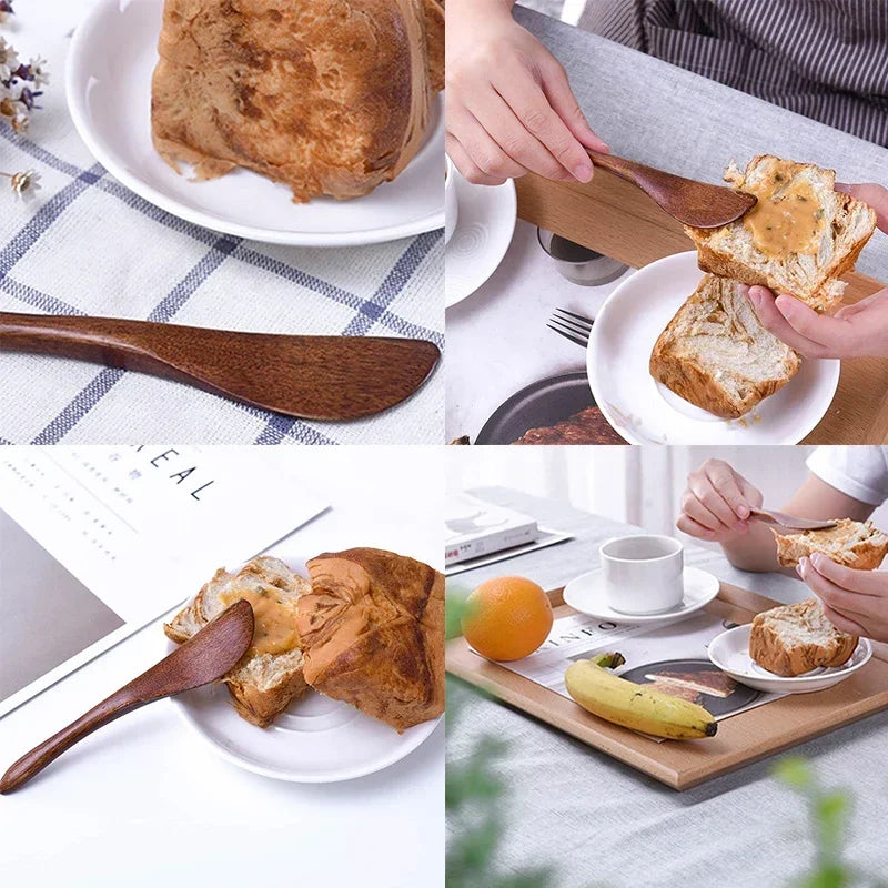 1/3pcs Wooden marmalade Knife Japan Butter spatula Dinner Knives Thick Handle Knife Style Cheese Cutter Kitchen accessories