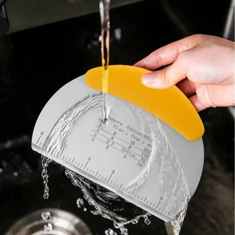 Stainless Steel with Scale Bread Pizza Dough Cutter Pastry Scraper Dough Knife Household Kitchen Cake Baking Scraper Baking Tool