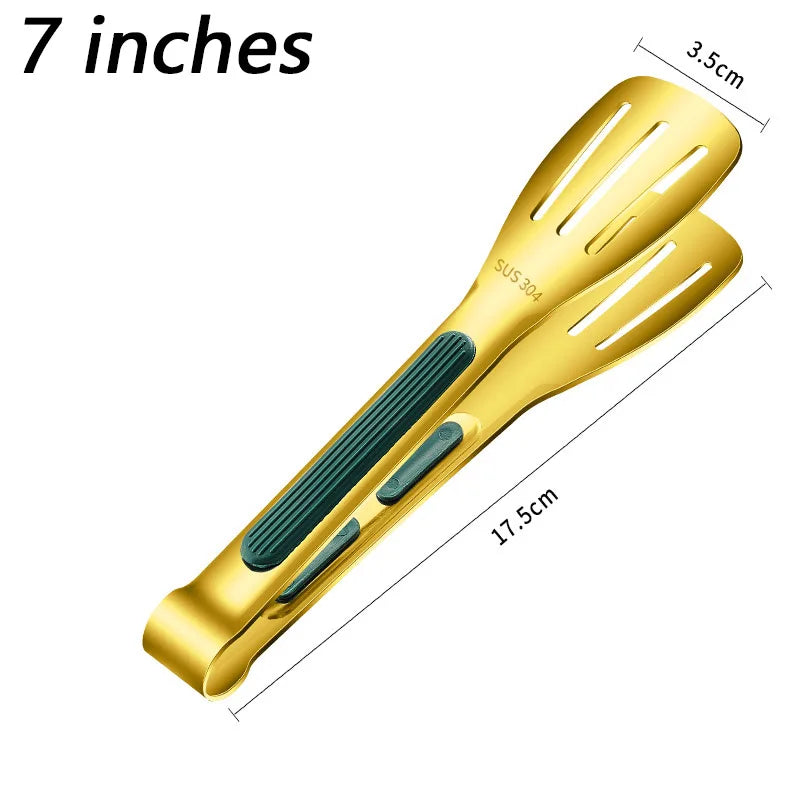 7/9/12inch Kitchen Tongs 304 Stainless Steel Grill Tongs for Cooking BBQ Non-Slip Salad Tongs Clips Tong Kitchen Accessories
