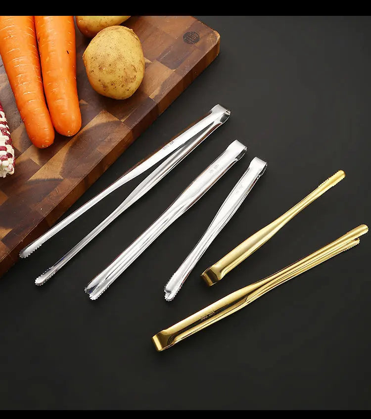 Food Tongs Portable Barbecue Stainless Steel Kitchen Steak Salad Clamp Serving Buffet Clip Cooking BBQ Tweezer Gadgets for Home