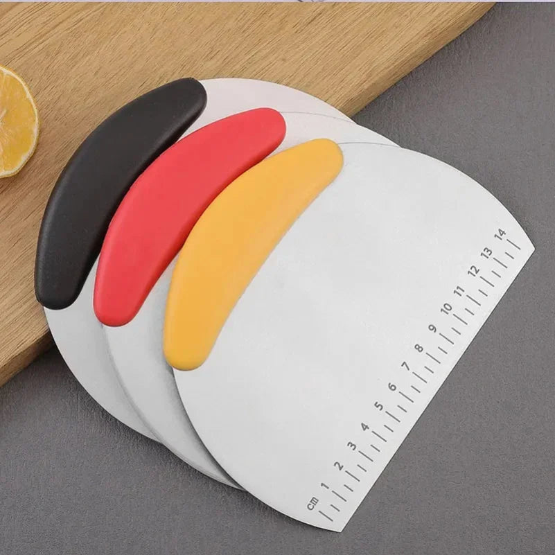 Stainless Steel with Scale Bread Pizza Dough Cutter Pastry Scraper Dough Knife Household Kitchen Cake Baking Scraper Baking Tool