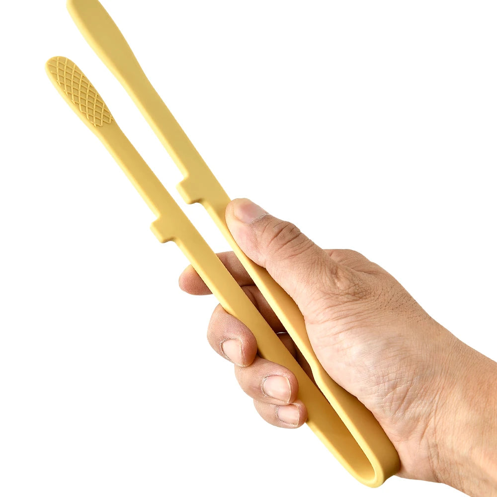 1Pc Silicone Grill Tongs Non-Stick Food Bread Clip Heat Resistant BBQ Salad Cooking Serving Clamp Steak Pasta Clip For Kitchen