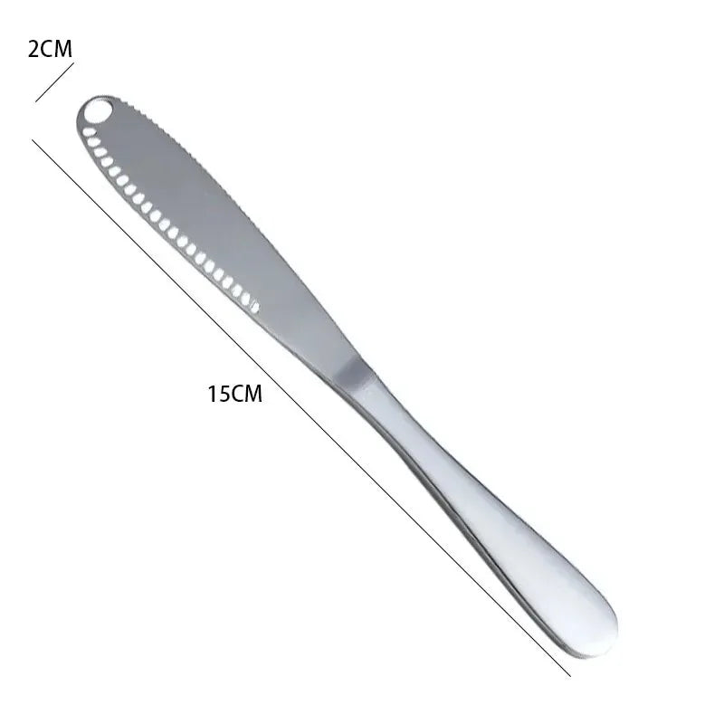 Butter Knife Holes Cheese Dessert Knife Stainless Steel Jam Knife Cutlery Toast Wipe Cream Bread Cheese Cutter Kitchen Cheap
