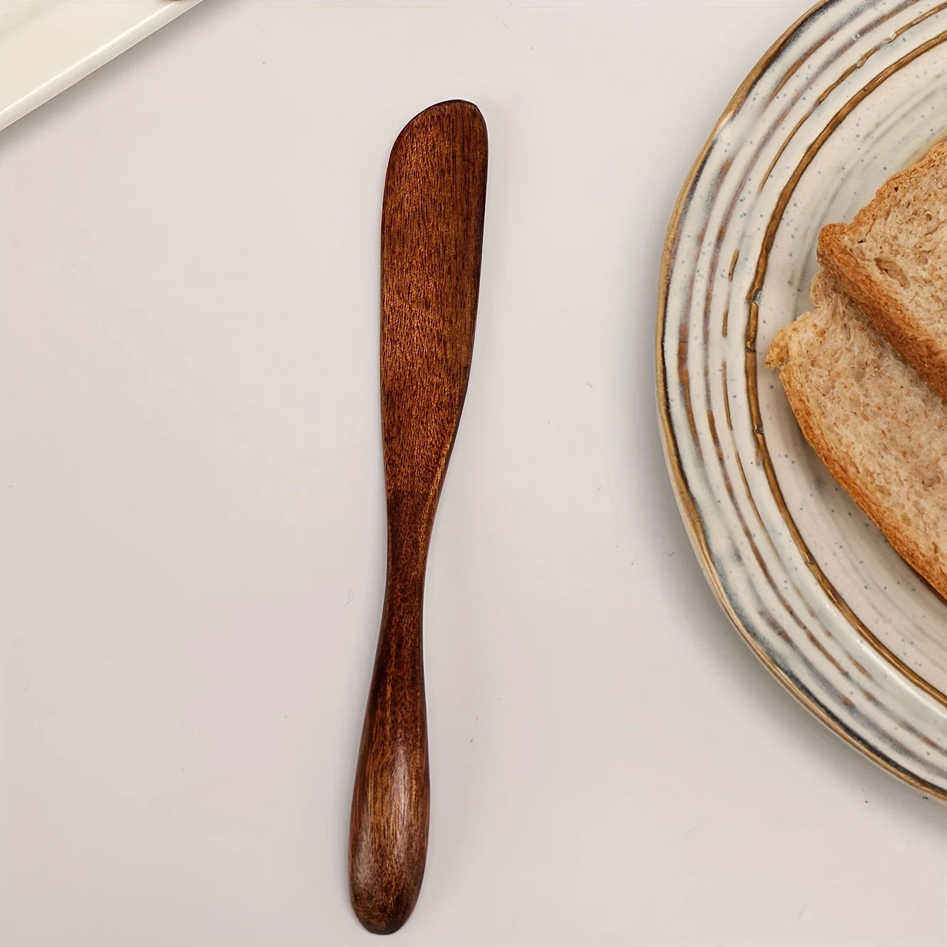 1Pc Butter Wooden Knife Kitchen Cheese Spatula Breakfast Bread Marmalade Tableware Retro Classic Cooking Flatware Accessories