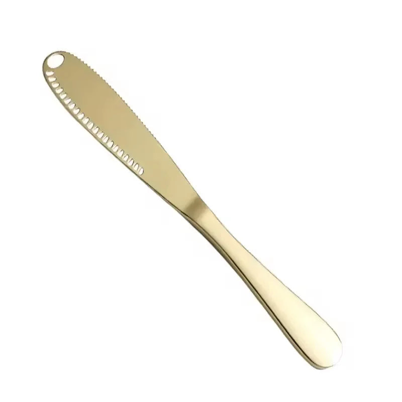Butter Knife Holes Cheese Dessert Knife Stainless Steel Jam Knife Cutlery Toast Wipe Cream Bread Cheese Cutter Kitchen Tools