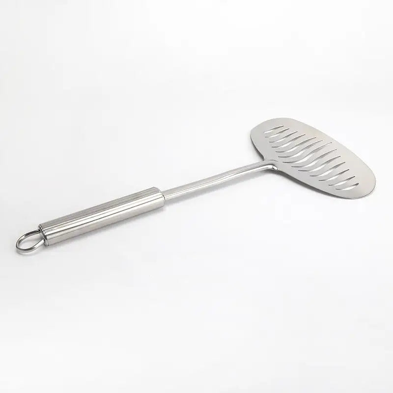 1PC Large Stainless Steel Fish Frying Spatula Egg Pan Scoop Nonstick Long Handle Steak Slotted Flat Shovel Kitchen Cooking Tool