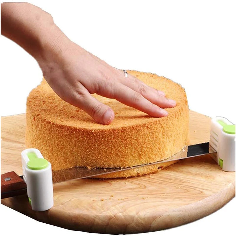2Pcs Cake Slicer Set Adjustable 5 Layers Bread Cutter Slicer Bread Knife Splitter Toast Slicer Cake Divider Kitchen Baking Tools