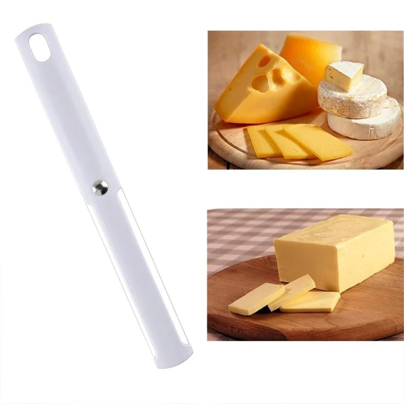 New Cheese Butter Slicer Pissza Knife Sharp Cutter Soft Handle Cutter White Useful Kitchen Cheese Tool Household Cook Supplies