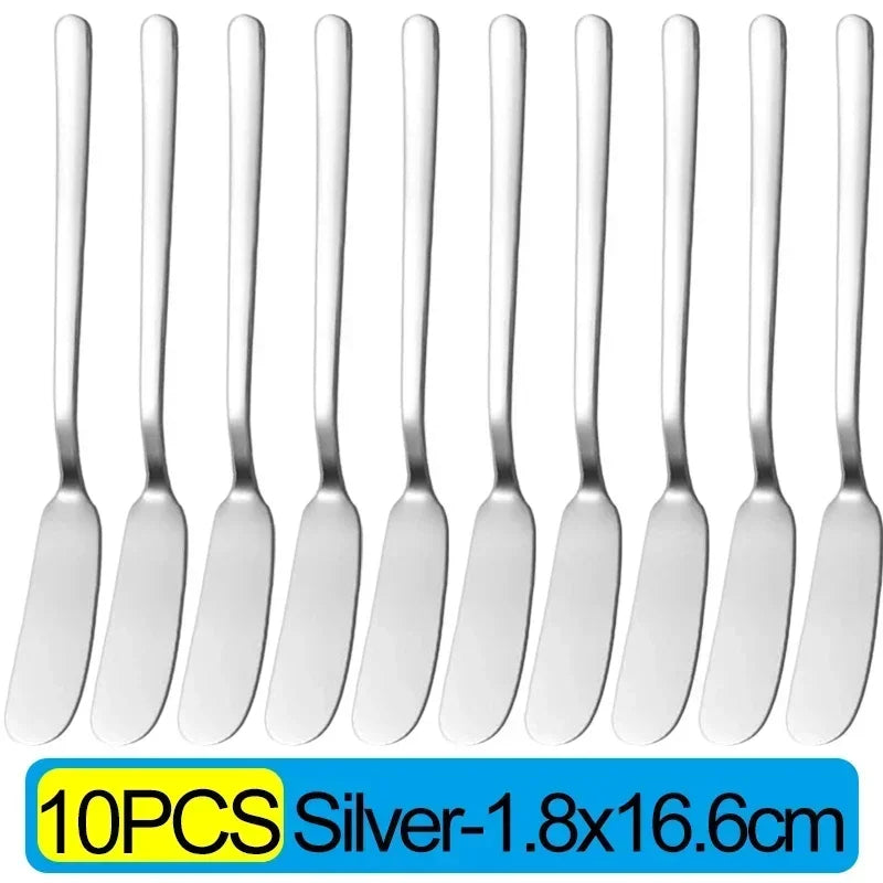 Stainless Steel Butter Knives Cheese Spreader Long Handle Dessert Knife Cream Bread Jam Wipe Tools Multipurpose Kitchen Gadgets