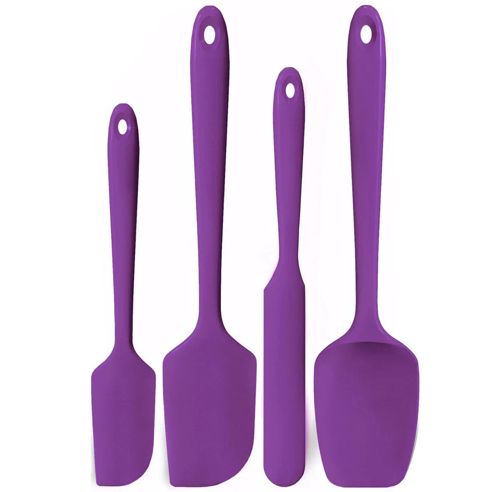 Kitchen Silicone Spatula Set, 600ºF High Heat Flex Silicone Scraper with Nonslip Handle for Cooking Mixing Baking Serving Stirri