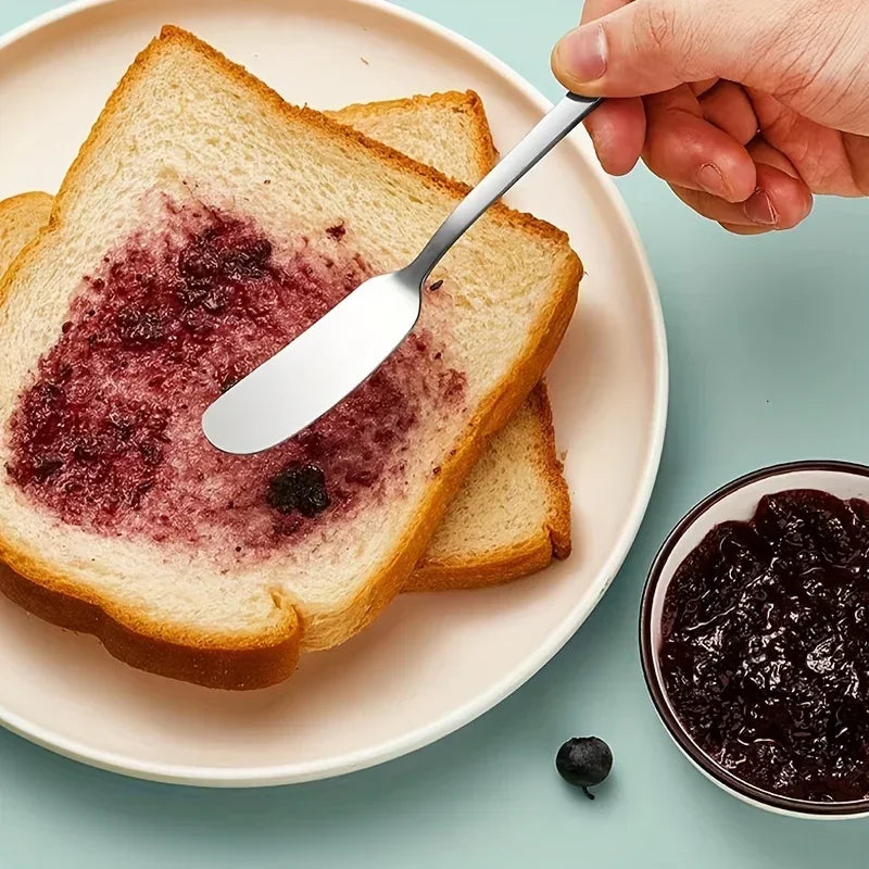 Stainless Steel Butter Knives Cheese Spreader Long Handle Dessert Knife Cream Bread Jam Wipe Tools Multipurpose Kitchen Gadgets