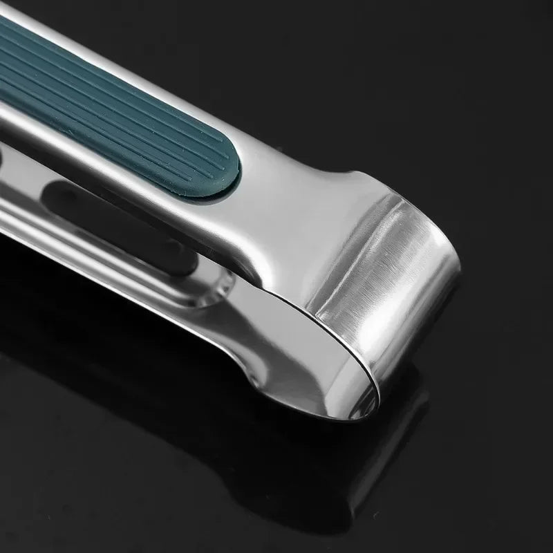 Stainless Steel Food Tongs Household Kitchen Thickened Heat-resistant Steak Tongs Food Buffet Barbecue Roasted Meat Bread Clips