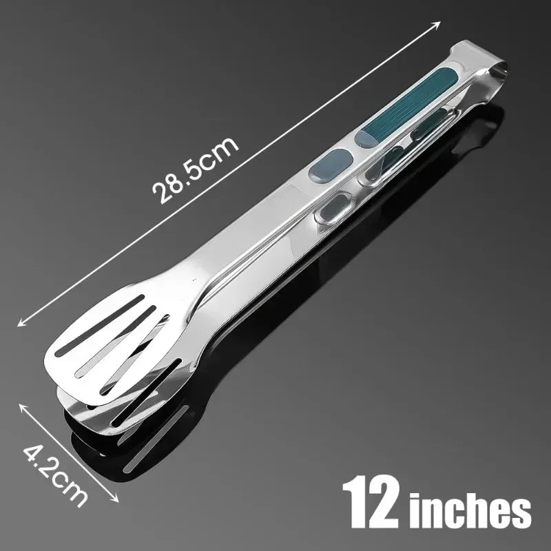 Stainless Steel Food Tongs Household Kitchen Thickened Heat-resistant Steak Tongs Food Buffet Barbecue Roasted Meat Bread Clips