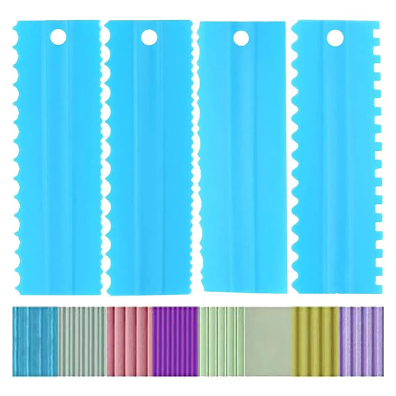 BCMJHWT Cream Scraper Irregular Teeth Edge Spatulas Cake Baking Scraper Fondant Cake Slicer Pastry Cutters Tools DIY Decorating