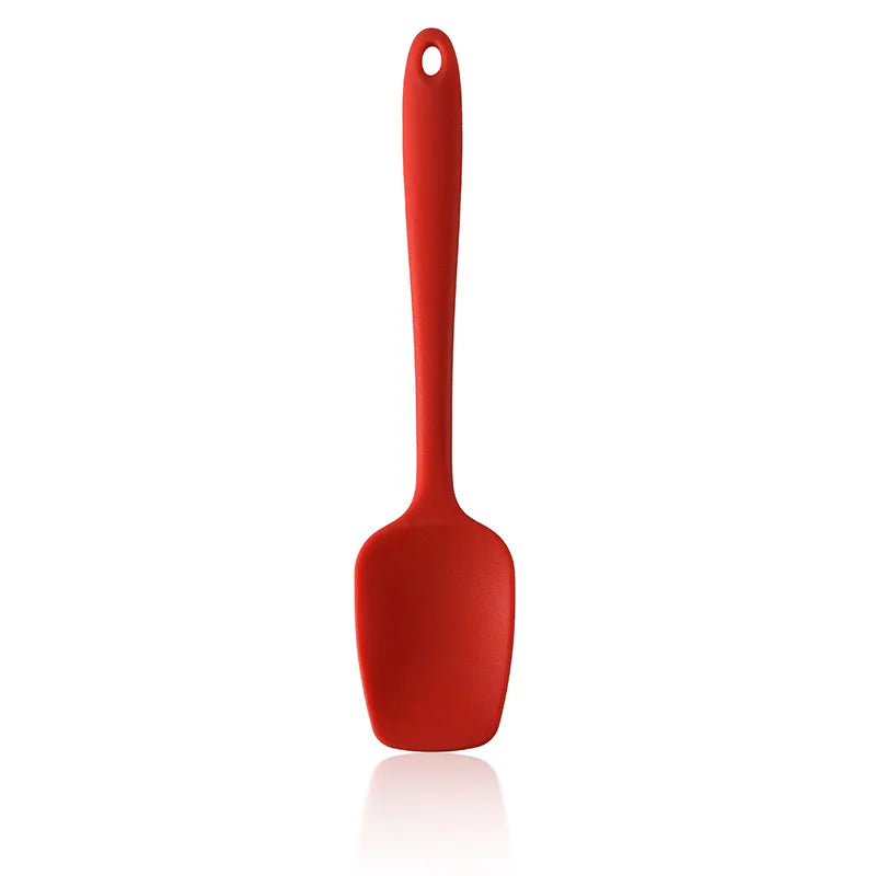 LMETJMA 28cm Silicone Spatulas Heat Resistant Spoon Spatula Non-Stick Spoonula Flexible Scrapers Baking Mixing Tool JT20