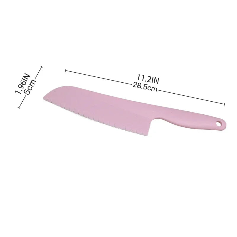 Children's safety plastic fruit cutter cake knife plastic kitchen knife baking tool bread knife