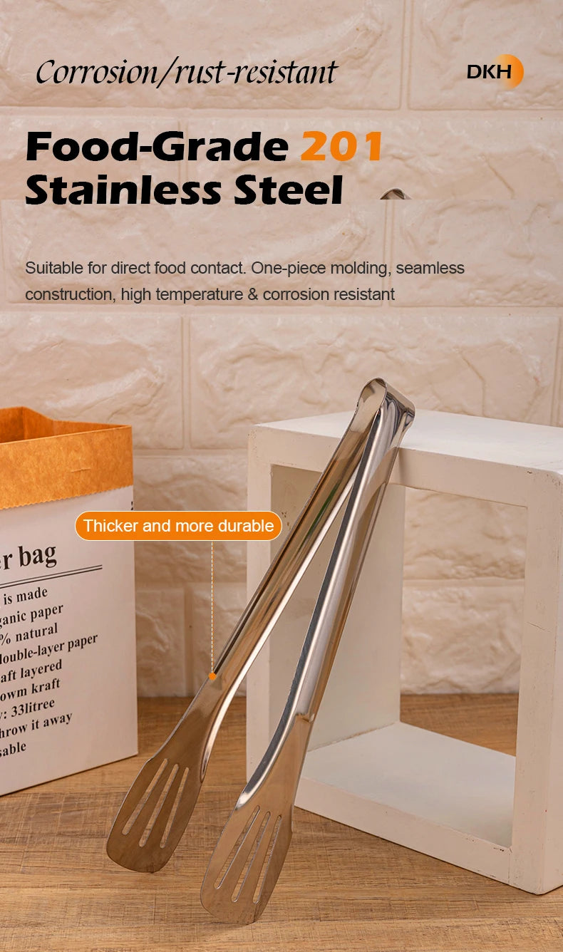 MTM Stainless Steel Tongs For Buffet Cooking Tools Steak Grilling Bread Tong Pastries And Meat Grilling Tongs