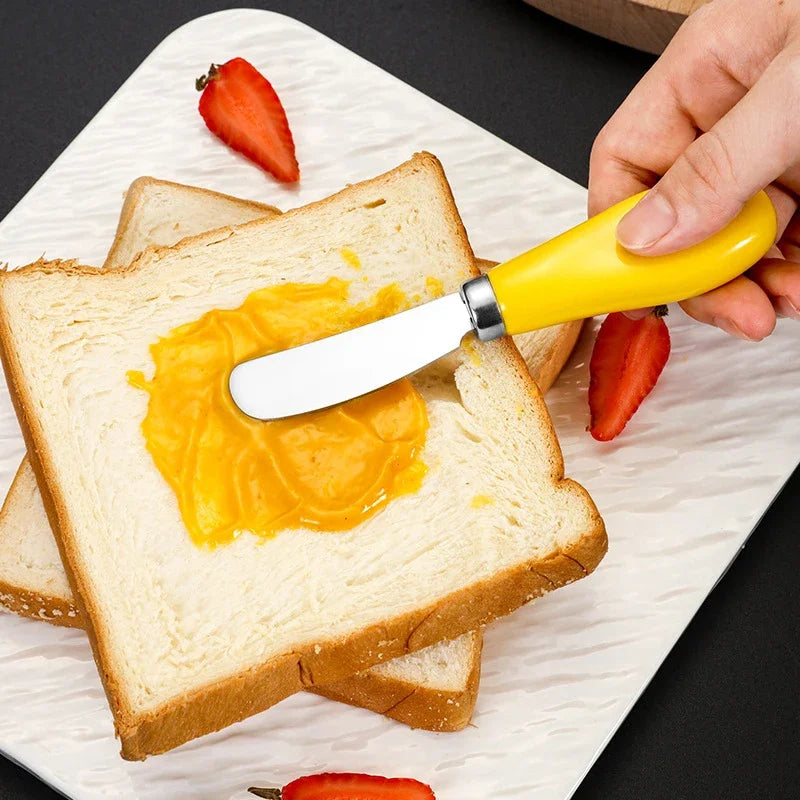 Stainless Steel Cheese Knife Ceramic Handle Butter Knife For Butter Bread Jam Cream Spatula Baking Cake Scraper