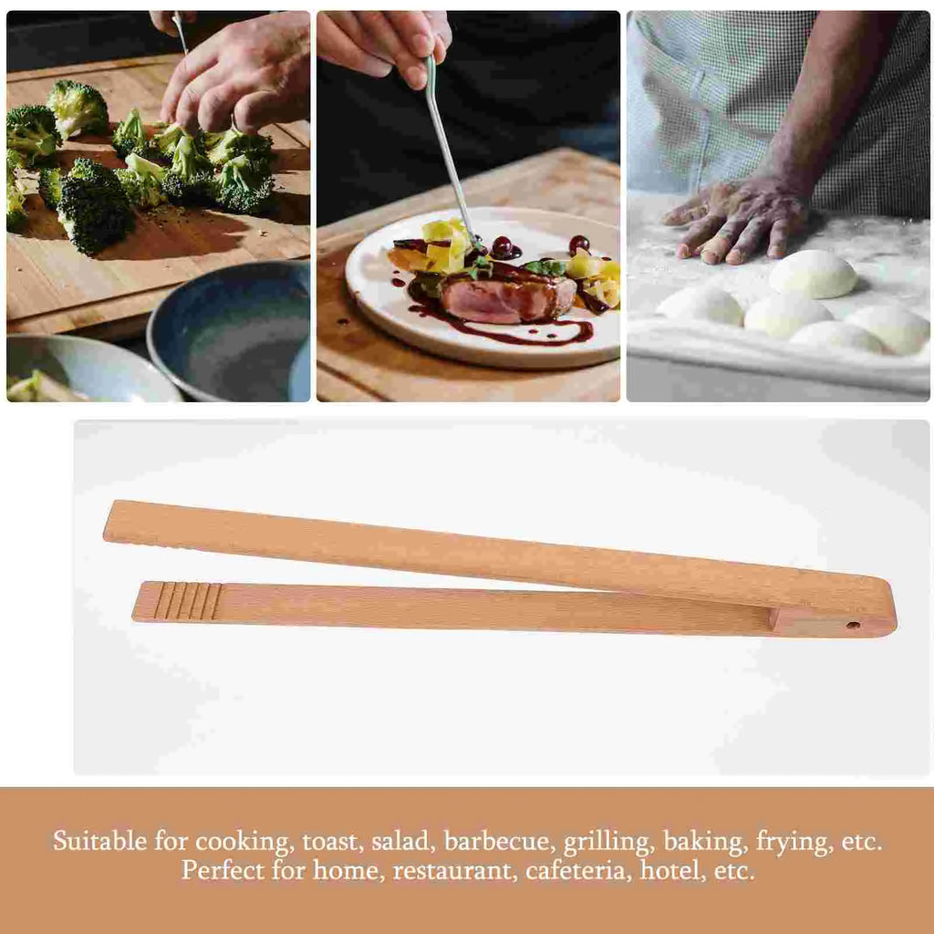 Multipurpose Wooden Tongs Food Clip Kitchen Utensils For Grilling Baking Restaurant Home Dining Bar Tools Wooden Food Tongs