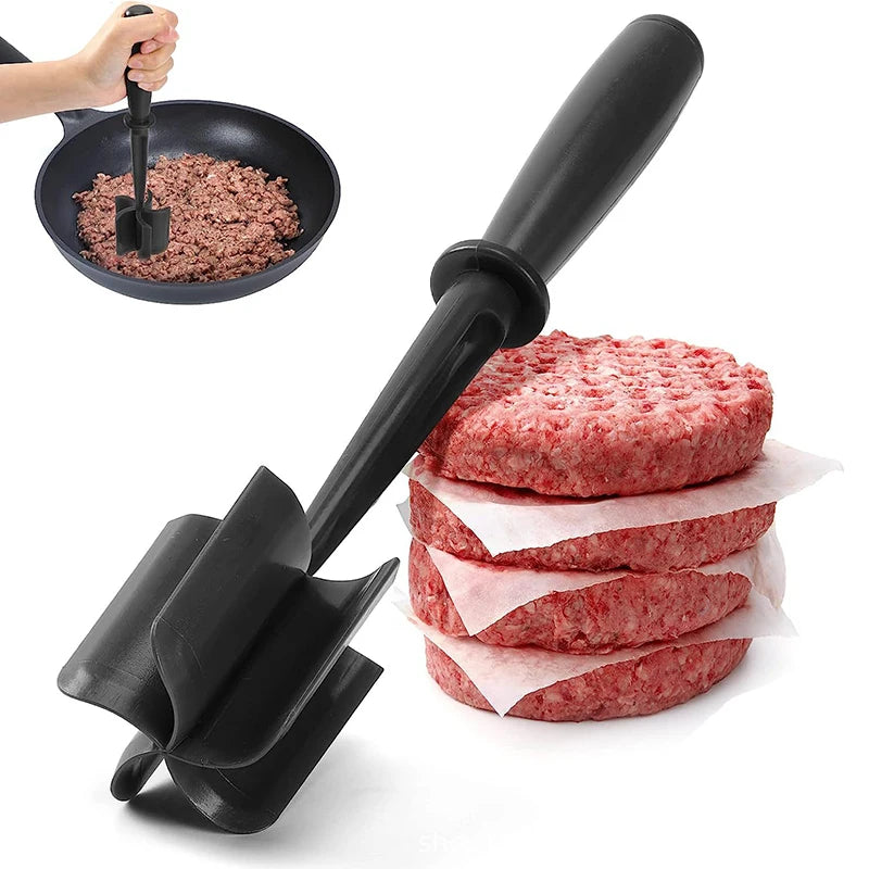 Kitchen Meat Chopper Ground Beef Masher Mixing, Grinding and Pounding Spatula Meat Scraper for Mincing Meat