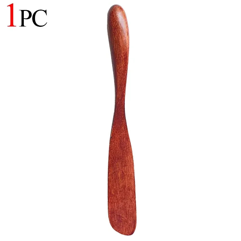 1-10PCS Wooden Butter Spatula Simple Thick Handle Jam Knife Breakfast Toast Jam Spreader Household Kitchen Cooking Accessories