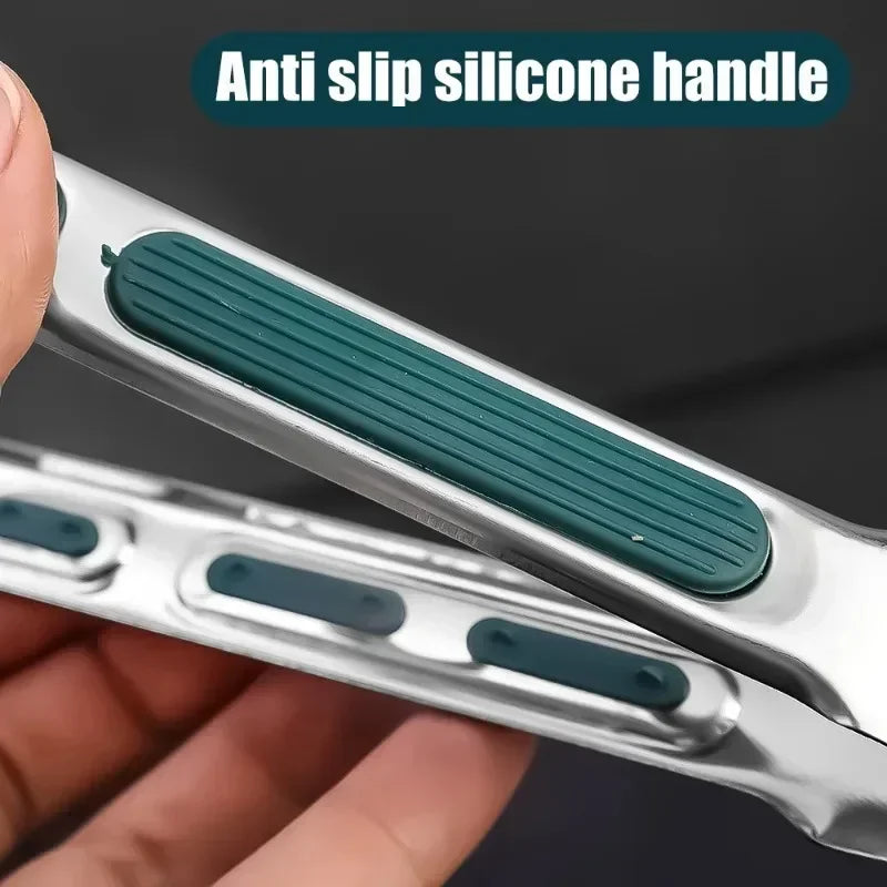 Stainless Steel Food Tongs Household Kitchen Thickened Heat-resistant Steak Tongs Food Buffet Barbecue Roasted Meat Bread Clips