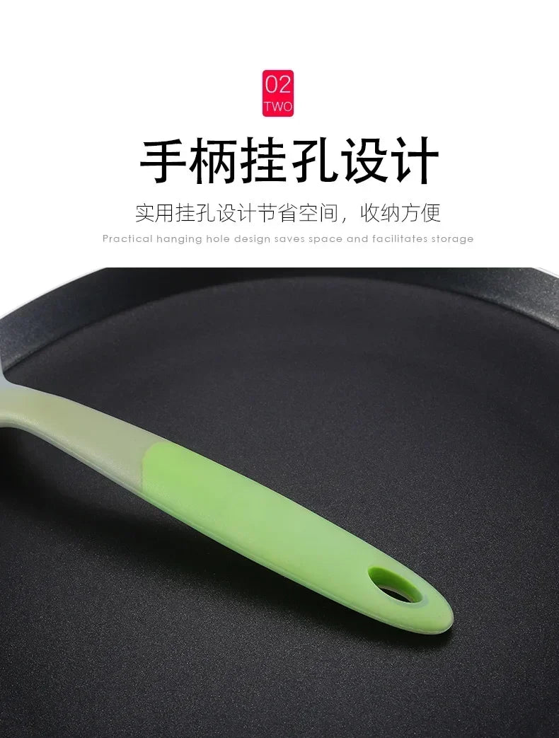 Transparent Two-color Silicone Wide Mouth Frying Spatula Translucent Jade Cooking Spatula Kitchen Utensils Silicone Spatula