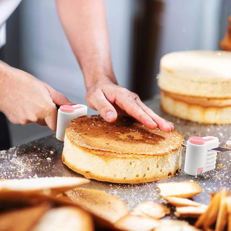 2Pcs Cake Slicer Set Adjustable 5 Layers Bread Cutter Slicer Bread Knife Splitter Toast Slicer Cake Divider Kitchen Baking Tools